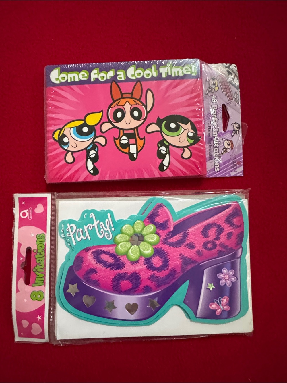 Vintage Powerpuff Girls 8 Invitations 11 Envelopes + 8 New Girl Party Invitation